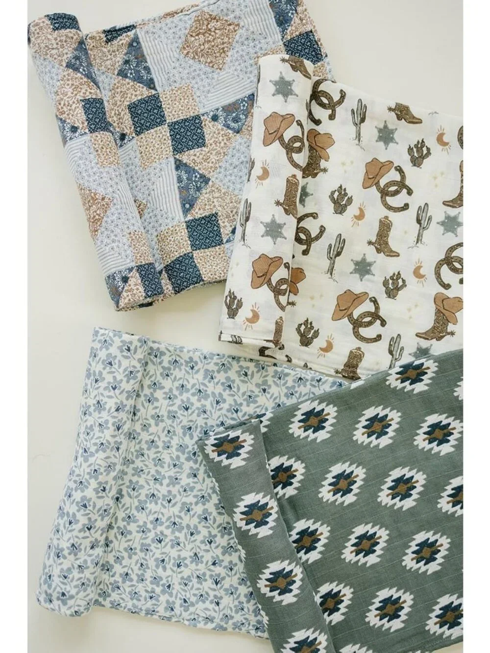 Soft Neutral Aztec Muslin Swaddle Blanket for Baby, Comfy Wrap 0-3 Months